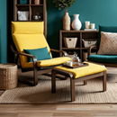 Bright Yellow Velvet Poäng Slipcovers – Compatible with IKEA Poäng Chair & Footstool – Luxurious Polyester Velvet
