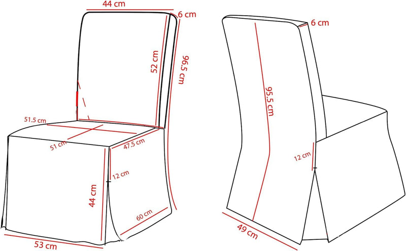 4 Pack - Dining Chair Slip Covers, Compatible with IKEA Henriksdal, Beige Linen Floor Length