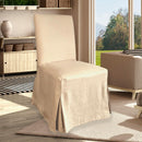 4 Pack - Dining Chair Slip Covers, Compatible with IKEA Henriksdal, Beige Linen Floor Length