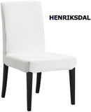 4 Pack - Dining Chair Slip Covers, Compatible with IKEA Henriksdal, Beige Linen Floor Length