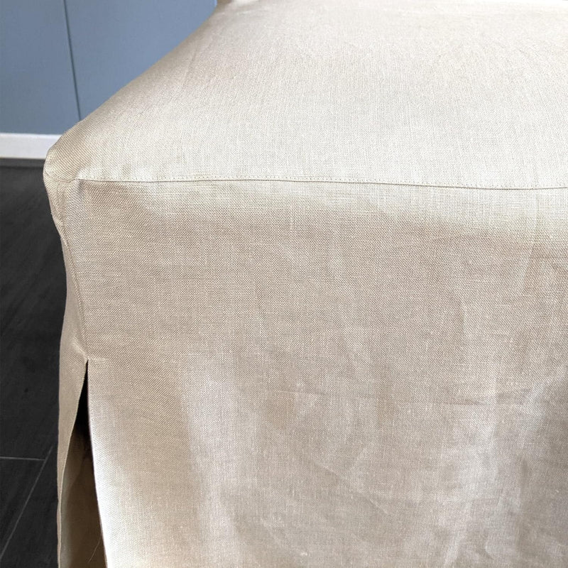 4 Pack - Dining Chair Slip Covers, Compatible with IKEA Henriksdal, Beige Linen Floor Length