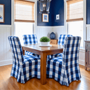 4 Pack - Dining Chair Slip Covers, Compatible with IKEA Henriksdal,  Buffalo Check Navy Blue, Floor Length