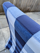 Navy Buffalo Check Plaid Floor-Length Slipcovers for IKEA Henriksdal USA (Set of 2)