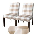 2 Pack, Buffalo Check Beige Dining Chair Cover, Compatible with IKEA Henriksdal, Euro/Aus