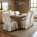 2 Pack Solid White European Linen Canvas Dining Chair Cover, Compatible with IKEA Henriksdal