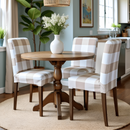 Buffalo Check Beige Dining Chair Slipcovers – Set of 2 – Compatible with IKEA Henriksdal (USA/CA Size)