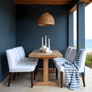 2 Pack Solid White European Linen Canvas Dining Chair Cover, Compatible with IKEA Henriksdal