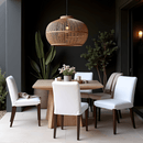 2 Pack Solid White European Linen Canvas Dining Chair Cover, Compatible with IKEA Henriksdal