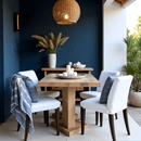 2 Pack Solid White European Linen Canvas Dining Chair Cover, Compatible with IKEA Henriksdal