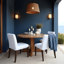 2 Pack Solid White European Linen Canvas Dining Chair Cover, Compatible with IKEA Henriksdal