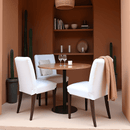 2 Pack Solid White European Linen Canvas Dining Chair Cover, Compatible with IKEA Henriksdal