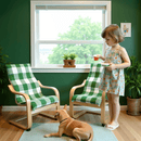 Green Check Slipcover, Compatible with IKEA Children's Poang Chair
