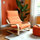Orange Geometric Pattern Cushion Cover, Compatible with IKEA Children's Poang