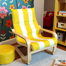 Yellow Stripe Slipcover for IKEA Children's Poang Chair