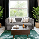 Black Boho Mudcloth Slipcover – Compatible with IKEA Knopparp Sofa (2-Seater or 3-Seater)