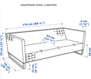 Boho Indigo Blue Slipcover – Compatible with IKEA Knopparp Sofa (3-Seater)
