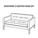 Solid Black European Linen Slipcover – Compatible with IKEA Knopparp Sofa (3-Seater)