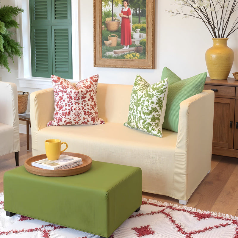 Ikea Knopparp Cover Farmhouse Beige Linen Slip Cover, Compatible