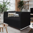 Solid Black European Linen Slipcover – Compatible with IKEA Knopparp Sofa (3-Seater)