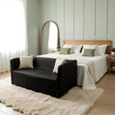 Solid Black European Linen Slipcover – Compatible with IKEA Knopparp Sofa (3-Seater)