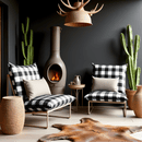 Black Check Outdoor Slipcovers, Compatible with IKEA Havsten - Made to Order