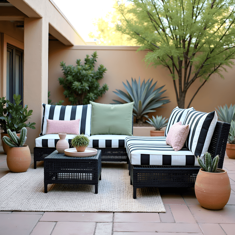 2 Pack Outdoor Pillow Covers | Black White Stripe | Compatible with IKEA Duvholmen and Kuddarna Cushions