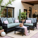 2 Pack Outdoor Pillow Covers | Black White Stripe | Compatible with IKEA Duvholmen and Kuddarna Cushions