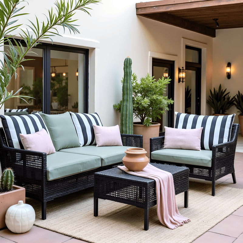 2 Pack Outdoor Pillow Covers | Black White Stripe | Compatible with IKEA Duvholmen and Kuddarna Cushions