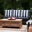 2 Pack Outdoor Pillow Covers | Black White Stripe | Compatible with IKEA Duvholmen and Kuddarna Cushions