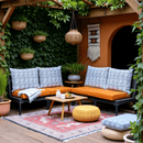 2 Pack Outdoor Pillow Covers | Blue Rain | Compatible with IKEA Duvholmen and Kuddarna Cushions