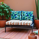 2 Pack Outdoor Pillow Covers | Green Banana Leaf Jungle Print | Compatible with IKEA Duvholmen and Kuddarna Cushions