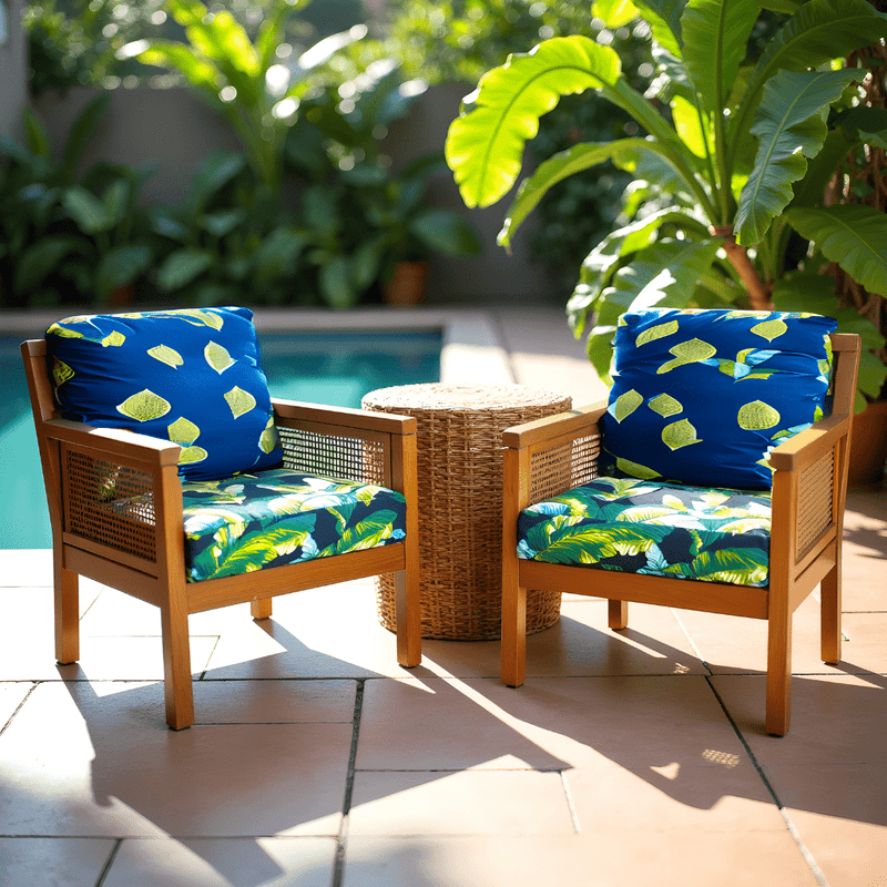 2 Pack Outdoor Seat Covers | Banana Leaf | Compatible with IKEA Duvholmen Inner Cushion