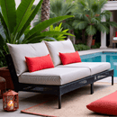 8-PIECE DELUXE BUNDLE, Beige Stripe Outdoor Cushion Cover Set and Chair Pads – Compatible with IKEA Duvholmen