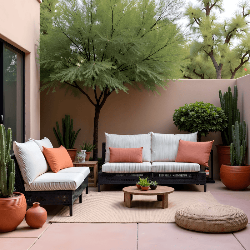 8-PIECE DELUXE BUNDLE, Beige Stripe Outdoor Cushion Cover Set and Chair Pads – Compatible with IKEA Duvholmen