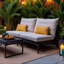 Beige Stripe Outdoor Slip Covers, Compatible with IKEA Duvholmen Kuddarna