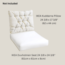 Black and White Cabana Stripe Outdoor Slip Covers, Compatible with IKEA Duvholmen Kuddarna