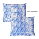 8-PIECE DELUXE BUNDLE Outdoor Cushion Cover Set and Chair Pads – Compatible with IKEA Duvholmen, Blue Rain