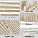 Beige Stripe Outdoor Slip Covers, Compatible with IKEA Duvholmen Kuddarna