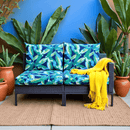 Navy Green Banana Leaf Outdoor Slip Covers, Compatible with IKEA Duvholmen