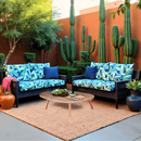 Navy Green Banana Leaf Outdoor Slip Covers, Compatible with IKEA Duvholmen