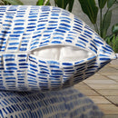 2 Pack Outdoor Pillow Covers | Blue Rain | Compatible with IKEA Duvholmen and Kuddarna Cushions