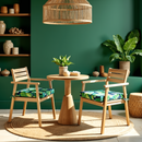 8-PIECE DELUXE BUNDLE Outdoor Cushion Cover Set and Chair Pads – Compatible with IKEA Duvholmen, Blue Palms