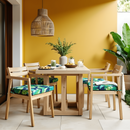 8-PIECE DELUXE BUNDLE Outdoor Cushion Cover Set and Chair Pads – Compatible with IKEA Duvholmen, Blue Palms