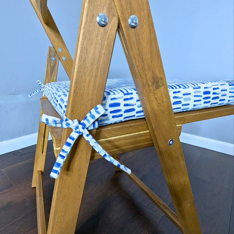 8-PIECE DELUXE BUNDLE Outdoor Cushion Cover Set and Chair Pads – Compatible with IKEA Duvholmen, Blue Rain