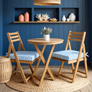 8-PIECE DELUXE BUNDLE Outdoor Cushion Cover Set and Chair Pads – Compatible with IKEA Duvholmen, Blue Rain