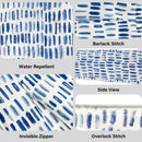 Blue Rain Outdoor Cushion Covers – 2 Pack | Coastal Patio Pillow Covers | Fits IKEA Duvholmen & Kuddarna