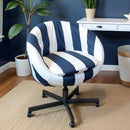 Navy Blue and White Stripe Slipcover – Compatible with IKEA Skruvsta Chair