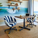 Navy Blue and White Stripe Slipcover – Compatible with IKEA Skruvsta Chair