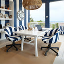 Navy Blue and White Stripe Slipcover – Compatible with IKEA Skruvsta Chair