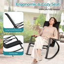 2 Pieces Patio Rocking Chairs Outdoor Sling Fabric Rockers with Ergonomic Backrest and Seat-Black by LJGDeals